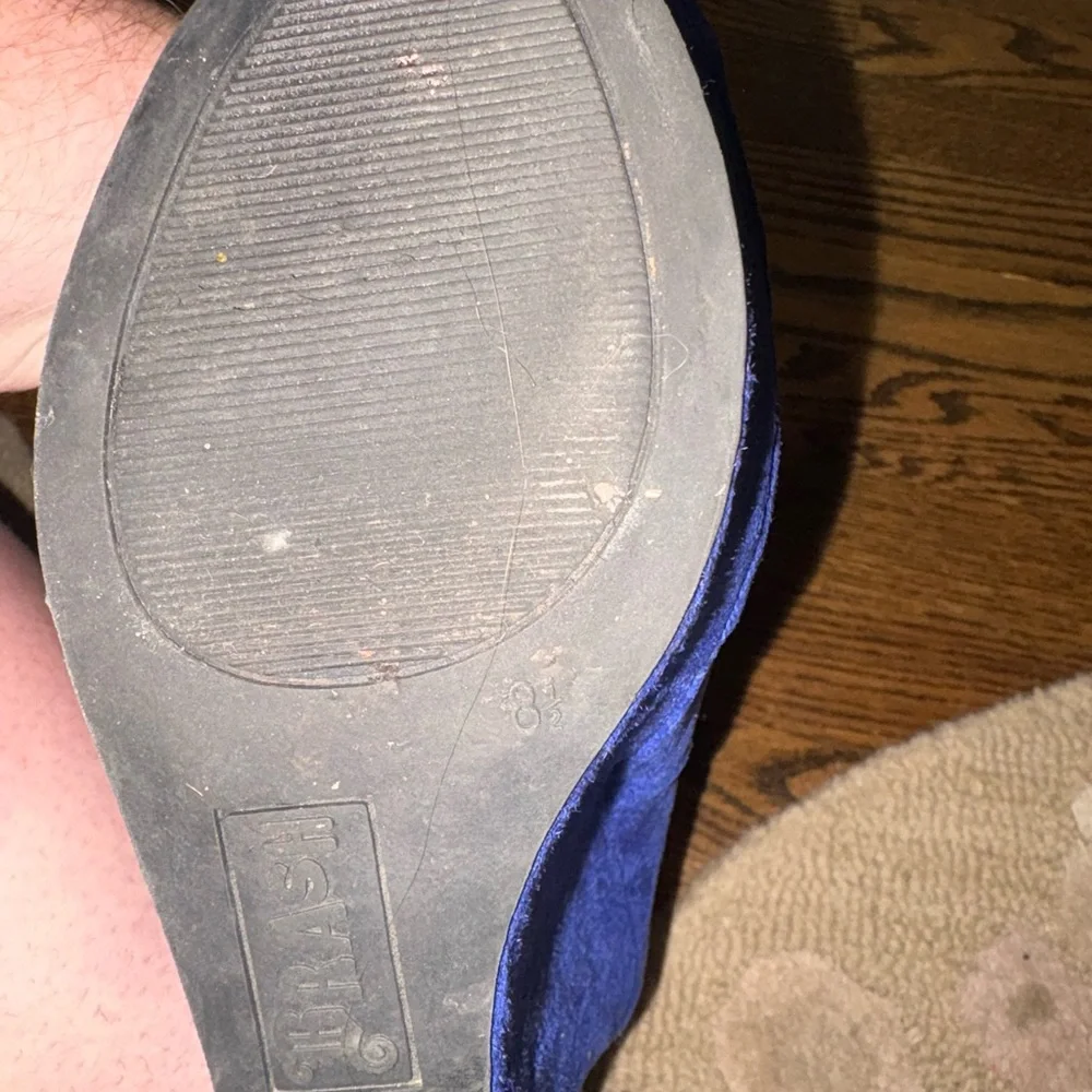 Brash Cobalt Blue Suede Wedges 8 - Picture 7 of 7